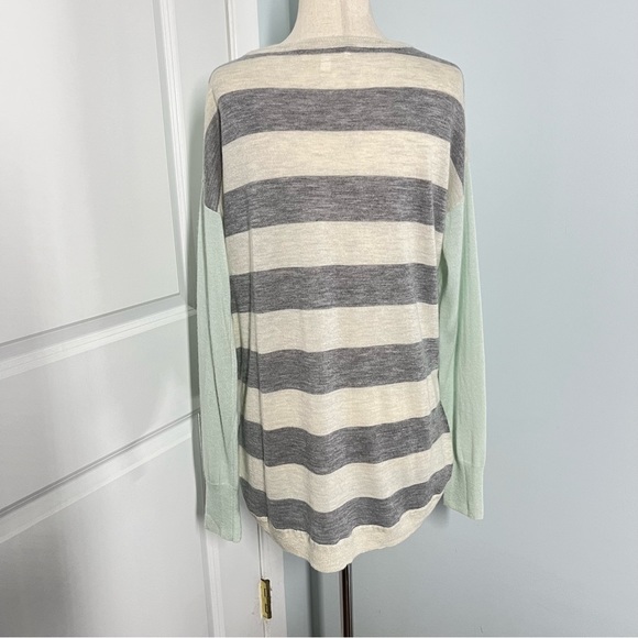 Lisa Todd 100% cashmere star print back stripes sweater size L - Picture 9 of 13